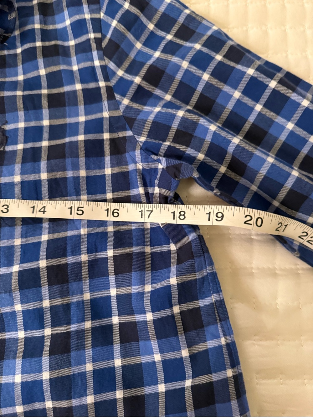 Ralph Lauren Upcycled Blue Plaid Button-Up Shirt. Woman’s XS/S - Picture 9 of 10
